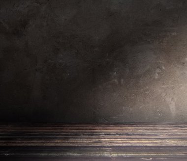 Beton duvar ile eski Oda