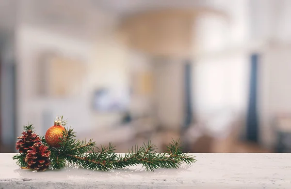 Kerstversiering op tafel — Stockfoto