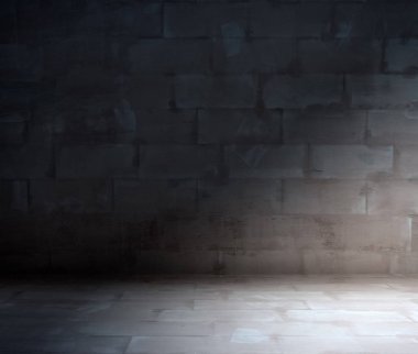 Beton duvar ile eski Oda