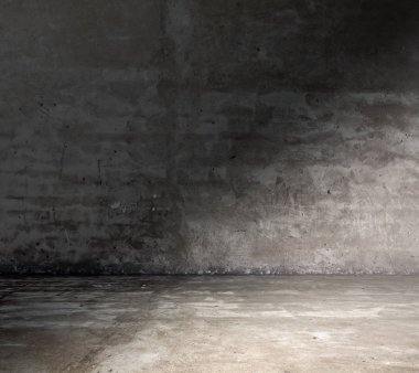 Beton duvar ile eski Oda