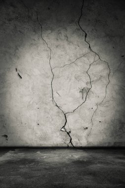 Beton duvar ile eski Oda