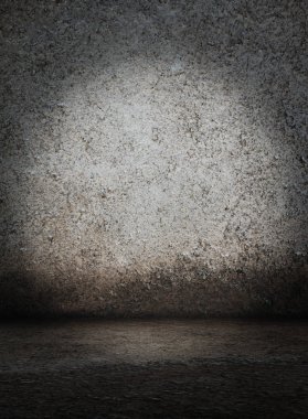 Beton duvar ile eski Oda