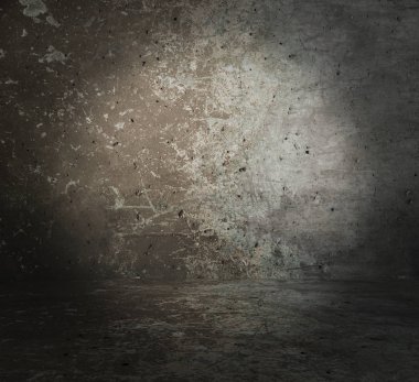 Beton duvar ile eski Oda