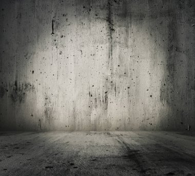 Beton duvar ile eski Oda
