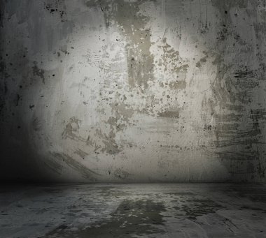 Beton duvar ile eski Oda