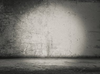 Beton duvar ile eski Oda