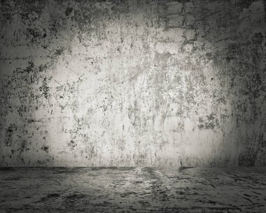Beton duvar ile eski Oda