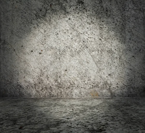 Grungy rum med betongvägg — Stockfoto