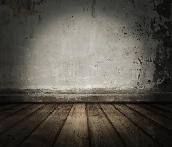 Room with concrete wall and wooden floor — Stock Photo, Image