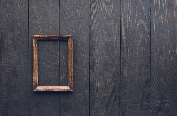 Marco de fotos en la pared de madera vieja — Foto de Stock