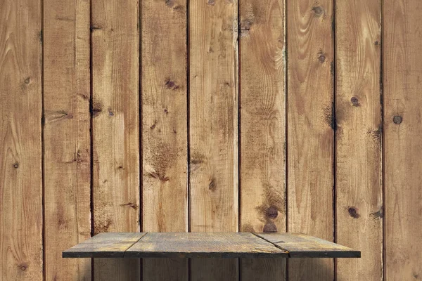 Estante en pared de madera —  Fotos de Stock