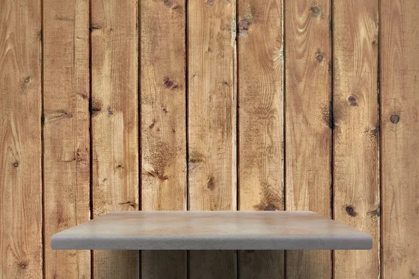 Estante en pared de madera —  Fotos de Stock