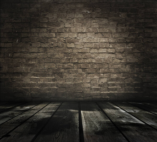 old room with brick wall