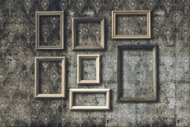 Eski fotoğraf çerçeveleri retro duvar kağıdı ayarlamak
