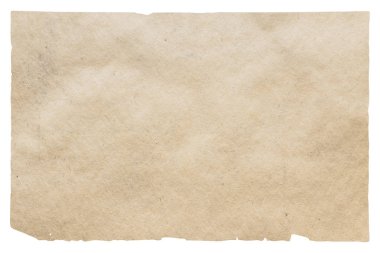 kırpma yolu olan beyaz arkaplanda izole edilmiş eski kağıt