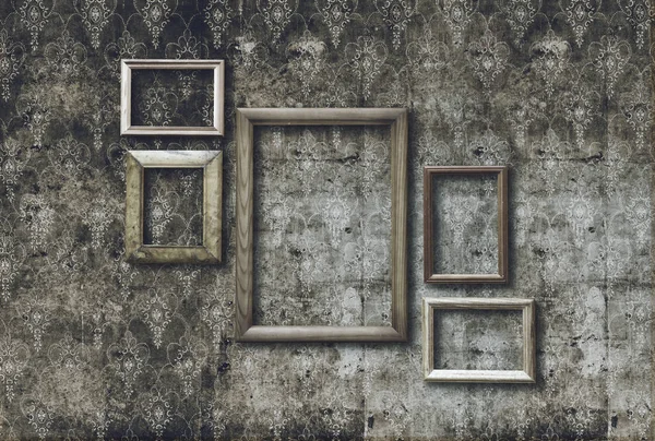 Set Old Photo Frames Retro Wallpaper — Stock Photo, Image