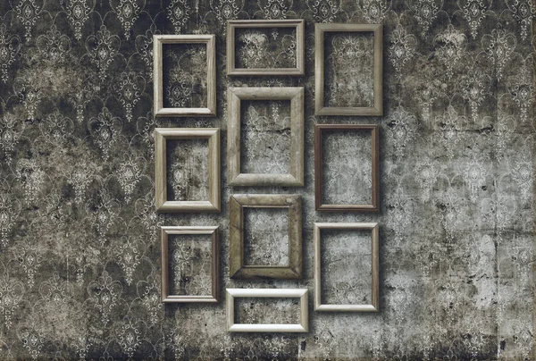 Set Old Photo Frames Retro Wallpaper — Stock Photo, Image