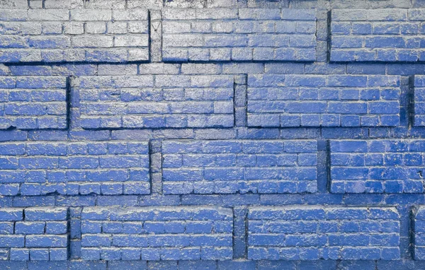 Eski Tuğla Duvar Boyalı Mavi Arka Plan — Stok fotoğraf
