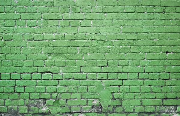 Stará Zelená Cihlová Zeď Pozadí Zblízka Pohled — Stock fotografie zdarma