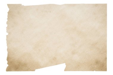 kırpma yolu olan beyaz arkaplanda izole edilmiş eski kağıt