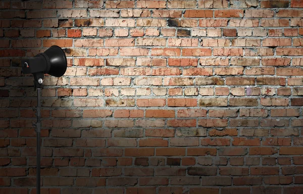 Reflektor Świateł Drogowych Zorientowanych Brick Wall Texture — Zdjęcie stockowe