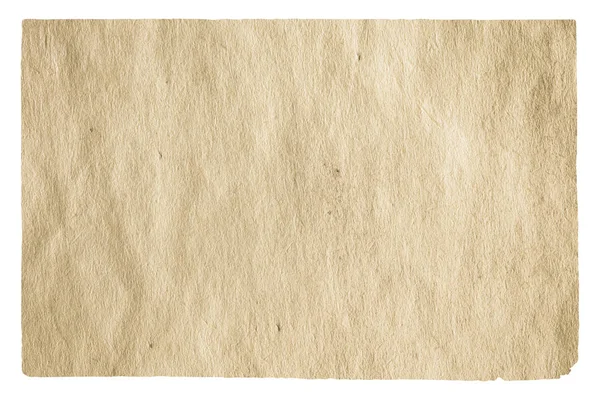 Papel Velho Grosseiro Isolado Fundo Branco — Fotografia de Stock