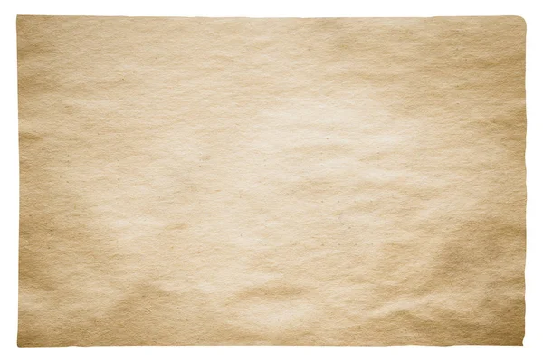 Papel Velho Grosseiro Isolado Fundo Branco — Fotografia de Stock