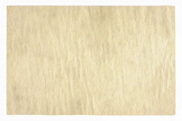 Vecchia Carta Grossolana Isolata Sfondo Bianco — Foto Stock