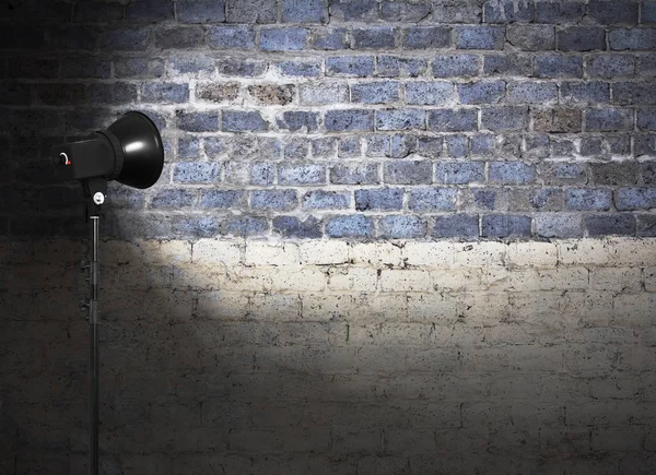 Spotlight Old Shabby Brick Wall — Stock Photo, Image