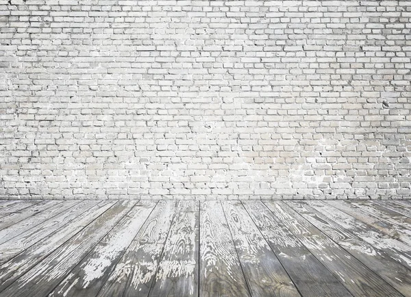 Стара Біла Кімната Цегляною Стіною Вінтажний Фон — стокове фото