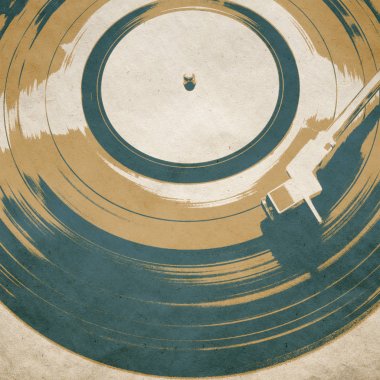 Retro müzik arka plan afiş vinil lp pikap ile