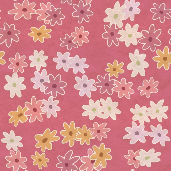 Einfache Blumen Pattern Nahtloser Hintergrund — Stockfoto