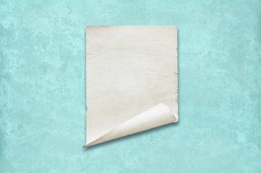 Duvardaki eski kağıt, nane mavisi arkaplan