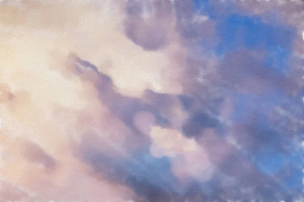 Watercolor Colorful Illustration Sky Background — Stock Photo, Image