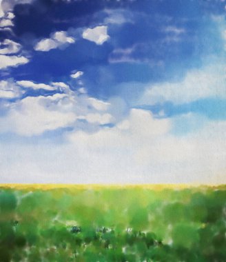 suluboya renkli illüstrasyon