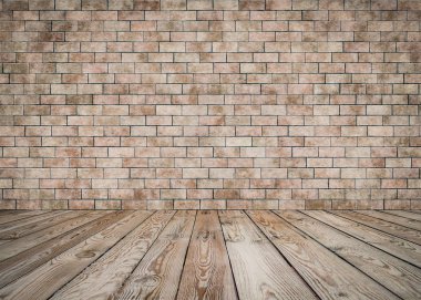 tuğla duvar ile Oda