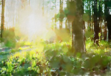 suluboya renkli illüstrasyon