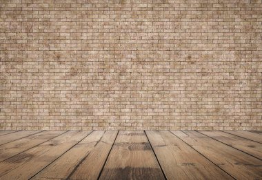 tuğla duvar ile Oda