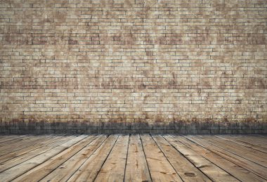 tuğla duvar ile Oda