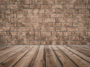 tuğla duvar ile Oda