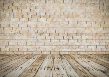 tuğla duvar ile Oda