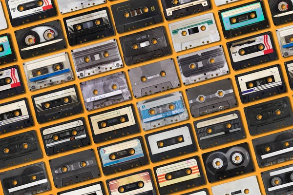 collection of retro audio tapes