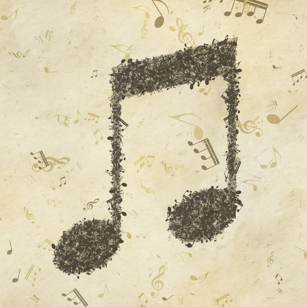 Grunge Musical Background Old Paper Texture Music Notes — Stock Photo, Image