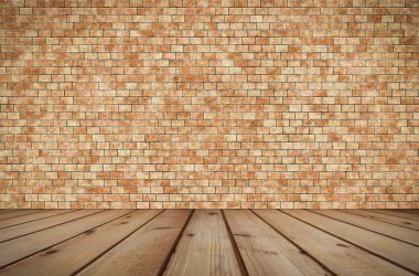 Tuğla duvarlı eski oda, eski model arka plan.
