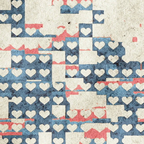 Retro Vintage Abstract Patchwork Achtergrond Grungy Papier — Stockfoto