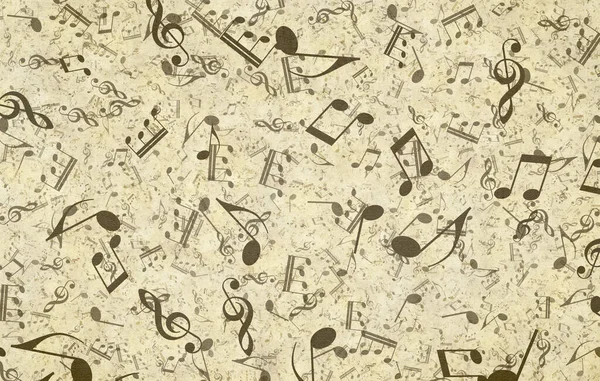 Grunge Musical Background Old Paper Texture Music Notes — Stock Photo, Image