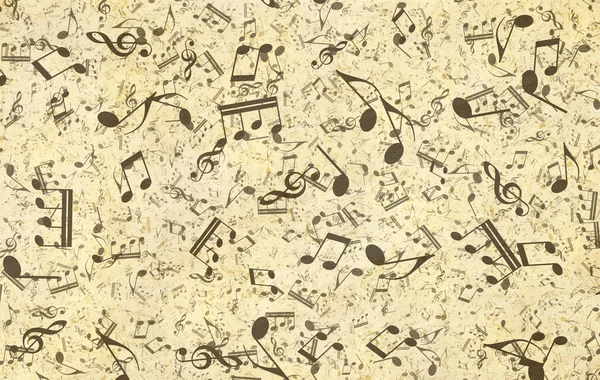 Grunge Musical Background Old Paper Texture Music Notes — Stock Photo, Image