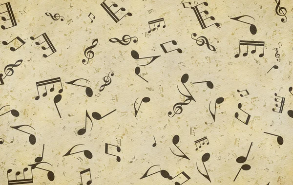 Grunge Musical Background Old Paper Texture Music Notes — Stock Photo, Image