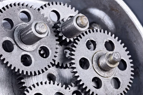 metal weathered industrial gears mechanism macro