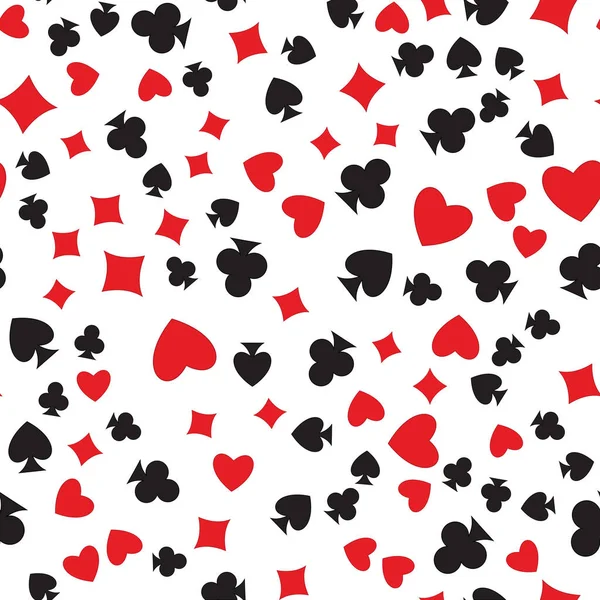 Playing cards suits seamless pattern — Stock Vector